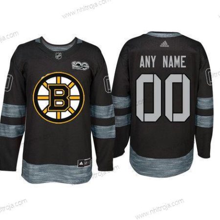 Adidas Boston Bruins Skräddarsydda Svart 1917-2017 100th Jubileum Stitched NHL Tröjor