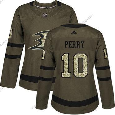 Adidas Dam Anaheim Ducks #10 Corey Perry Grön Salute to Service Stitched NHL Tröjor