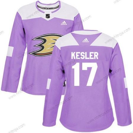 Adidas Dam Anaheim Ducks #17 Ryan Kesler Lila Autentisk Bekämpar cancer Stitched NHL Tröjor