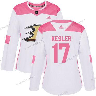 Adidas Dam Anaheim Ducks #17 Ryan Kesler Vit Rosa Autentisk Stitched NHL Tröjor