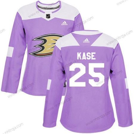 Adidas Dam Anaheim Ducks #25 Ondrej Kase Lila Autentisk Bekämpar cancer Stitched NHL Tröjor