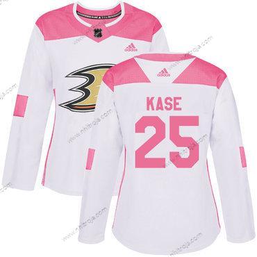 Adidas Dam Anaheim Ducks #25 Ondrej Kase Vit Rosa Autentisk Stitched NHL Tröjor