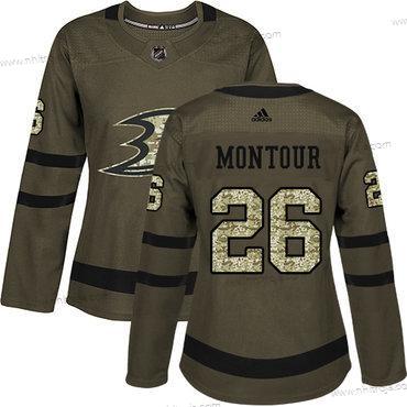 Adidas Dam Anaheim Ducks #26 Brandon Montour Grön Salute to Service Stitched NHL Tröjor