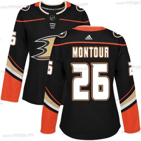 Adidas Dam Anaheim Ducks #26 Brandon Montour Svart Autentisk Stitched NHL Hemma Tröjor