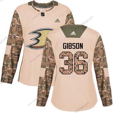 Adidas Dam Anaheim Ducks #36 John Gibson Camo Autentisk 2017 Veterans Day Stitched NHL Tröjor