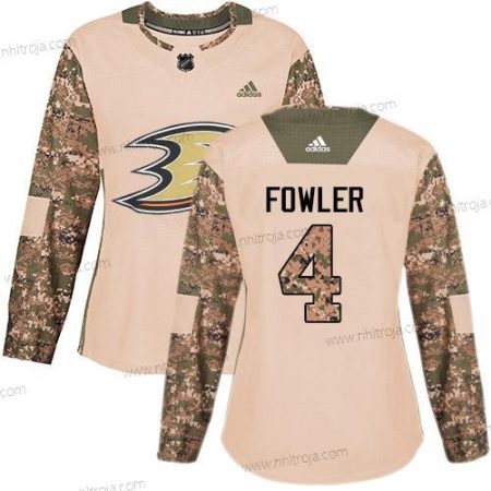 Adidas Dam Anaheim Ducks #4 Cam Fowler Camo Autentisk 2017 Veterans Day Stitched NHL Tröjor