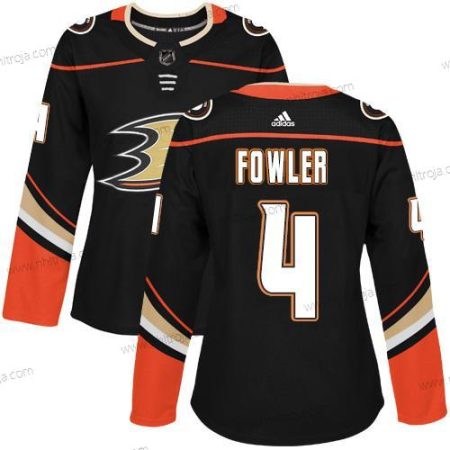 Adidas Dam Anaheim Ducks #4 Cam Fowler Svart Autentisk Stitched NHL Hemma Tröjor