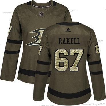 Adidas Dam Anaheim Ducks #67 Rickard Rakell Grön Salute to Service Stitched NHL Tröjor