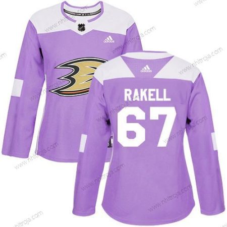 Adidas Dam Anaheim Ducks #67 Rickard Rakell Lila Autentisk Bekämpar cancer Stitched NHL Tröjor