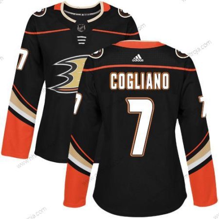 Adidas Dam Anaheim Ducks #7 Andrew Cogliano Svart Autentisk Stitched NHL Hemma Tröjor