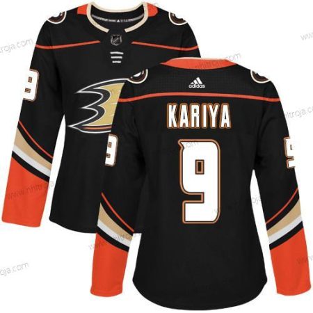 Adidas Dam Anaheim Ducks #9 Paul Kariya Svart Autentisk Stitched NHL Hemma Tröjor