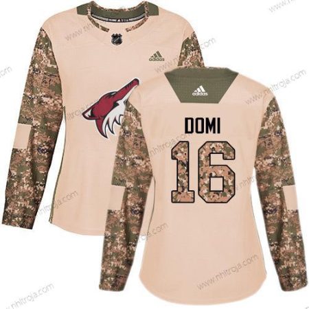 Adidas Dam Arizona Coyotes #16 Max Domi Camo Autentisk 2017 Veterans Day Stitched NHL Tröjor