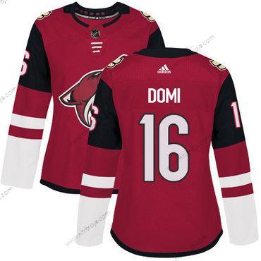 Adidas Dam Arizona Coyotes #16 Max Domi Röd Autentisk Stitched NHL Hemma Tröjor