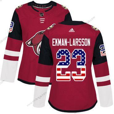 Adidas Dam Arizona Coyotes #23 Oliver Ekman-Larsson Röd Autentisk USA Flag Stitched NHL Hemma Tröjor