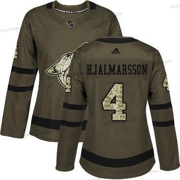 Adidas Dam Arizona Coyotes #4 Niklas Hjalmarsson Grön Salute to Service Stitched NHL Tröjor