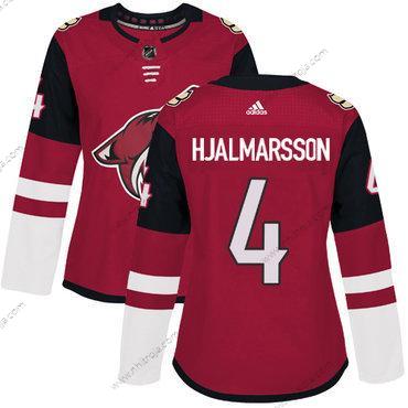 Adidas Dam Arizona Coyotes #4 Niklas Hjalmarsson Röd Autentisk Stitched NHL Hemma Tröjor