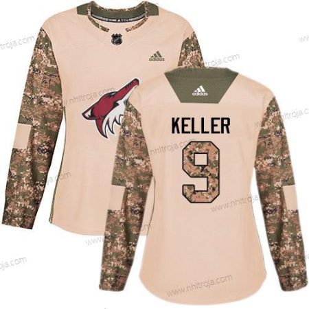 Adidas Dam Arizona Coyotes #9 Clayton Keller Camo Autentisk 2017 Veterans Day Stitched NHL Tröjor