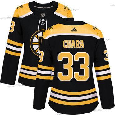 Adidas Dam Boston Bruins #33 Zdeno Chara Svart Autentisk Stitched NHL Hemma Tröjor