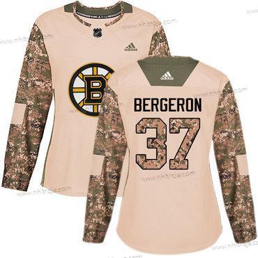 Adidas Dam Boston Bruins #37 Patrice Bergeron Camo Autentisk 2017 Veterans Day Stitched NHL Tröjor