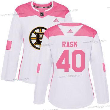 Adidas Dam Boston Bruins #40 Tuukka Rask Vit Rosa Autentisk Stitched NHL Tröjor