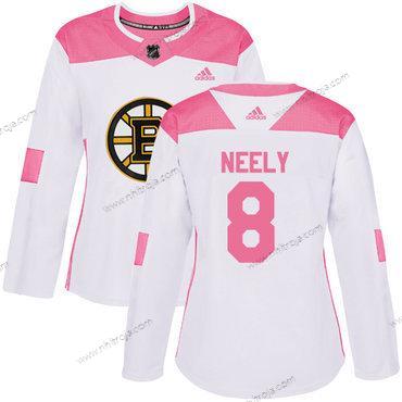 Adidas Dam Boston Bruins #8 Cam Neely Vit Rosa Autentisk Stitched NHL Tröjor