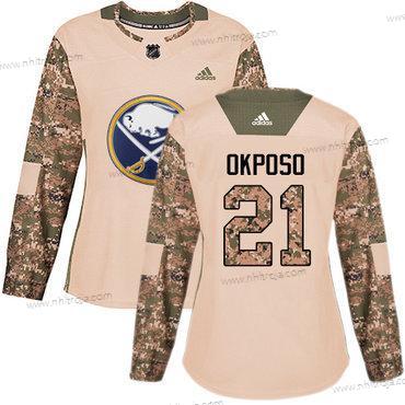 Adidas Dam Buffalo Sabres #21 Kyle Okposo Camo Autentisk 2017 Veterans Day Stitched NHL Tröjor