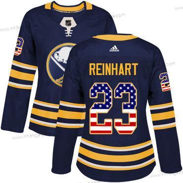 Adidas Dam Buffalo Sabres #23 Sam Reinhart Marin Blå Autentisk USA Flag Stitched NHL Hemma Tröjor