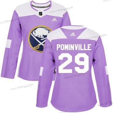 Adidas Dam Buffalo Sabres #29 Jason Pominville Lila Autentisk Bekämpar cancer Stitched NHL Tröjor