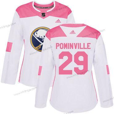 Adidas Dam Buffalo Sabres #29 Jason Pominville Vit Rosa Autentisk Stitched NHL Tröjor