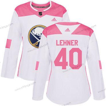 Adidas Dam Buffalo Sabres #40 Robin Lehner Vit Rosa Autentisk Stitched NHL Tröjor