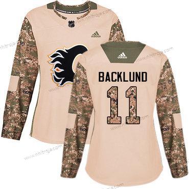 Adidas Dam Calgary Flames #11 Mikael Backlund Camo Autentisk 2017 Veterans Day Stitched NHL Tröjor