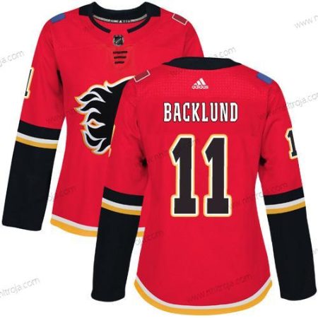 Adidas Dam Calgary Flames #11 Mikael Backlund Röd Autentisk Stitched NHL Hemma Tröjor