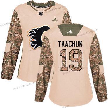 Adidas Dam Calgary Flames #19 Matthew Tkachuk Camo Autentisk 2017 Veterans Day Stitched NHL Tröjor