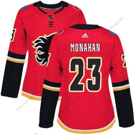 Adidas Dam Calgary Flames #23 Sean Monahan Röd Autentisk Stitched NHL Hemma Tröjor