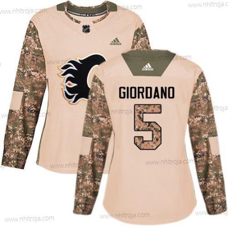 Adidas Dam Calgary Flames #5 Mark Giordano Camo Autentisk 2017 Veterans Day Stitched NHL Tröjor