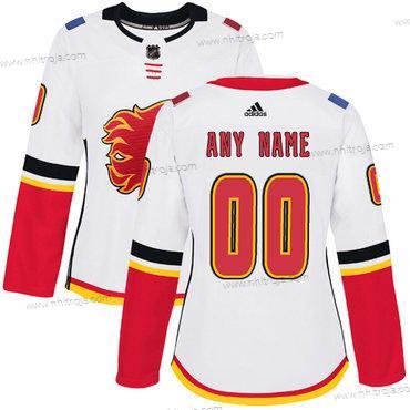 Adidas Dam Calgary Flames Skräddarsydda Vit Autentisk NHL Borta Tröjor