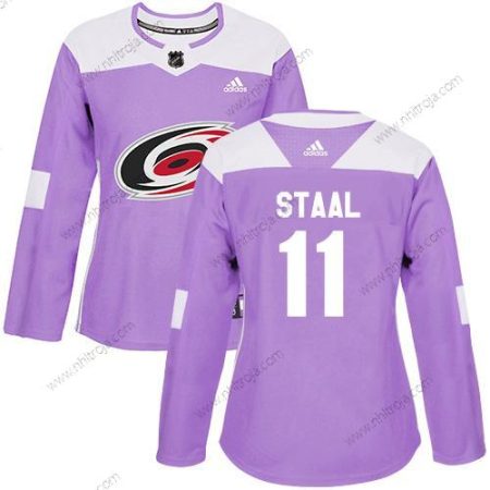 Adidas Dam Carolina Hurricanes #11 Jordan Staal Lila Autentisk Bekämpar cancer Stitched NHL Tröjor