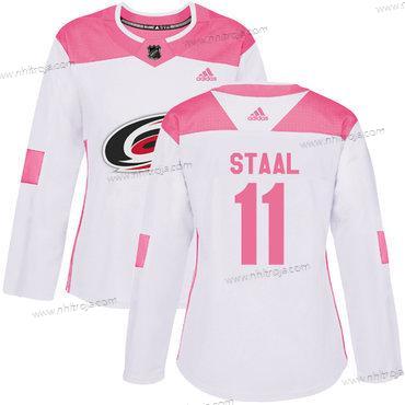 Adidas Dam Carolina Hurricanes #11 Jordan Staal Vit Rosa Autentisk Stitched NHL Tröjor