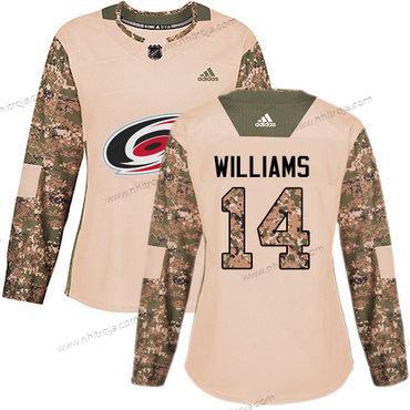 Adidas Dam Carolina Hurricanes #14 Justin Williams Camo Autentisk 2017 Veterans Day Stitched NHL Tröjor