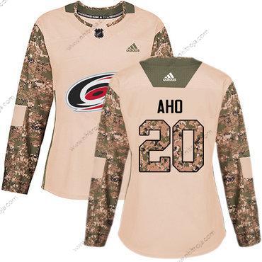 Adidas Dam Carolina Hurricanes #20 Sebastian Aho Camo Autentisk 2017 Veterans Day Stitched NHL Tröjor