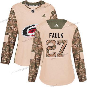 Adidas Dam Carolina Hurricanes #27 Justin Faulk Camo Autentisk 2017 Veterans Day Stitched NHL Tröjor