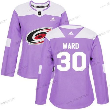 Adidas Dam Carolina Hurricanes #30 Cam Ward Lila Autentisk Bekämpar cancer Stitched NHL Tröjor