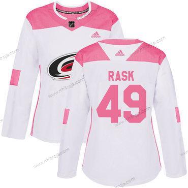 Adidas Dam Carolina Hurricanes #49 Victor Rask Vit Rosa Autentisk Stitched NHL Tröjor