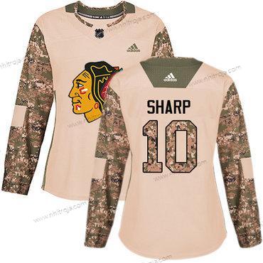 Adidas Dam Chicago Blackhawks #10 Patrick Sharp Camo Autentisk 2017 Veterans Day Stitched NHL Tröjor