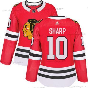 Adidas Dam Chicago Blackhawks #10 Patrick Sharp Röd Autentisk Stitched NHL Hemma Tröjor