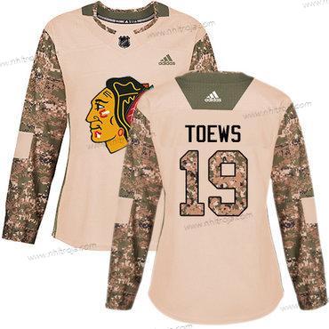 Adidas Dam Chicago Blackhawks #19 Jonathan Toews Camo Autentisk 2017 Veterans Day Stitched NHL Tröjor