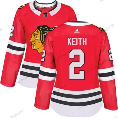 Adidas Dam Chicago Blackhawks #2 Duncan Keith Röd Autentisk Stitched NHL Hemma Tröjor