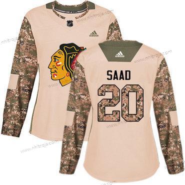 Adidas Dam Chicago Blackhawks #20 Brandon Saad Camo Autentisk 2017 Veterans Day Stitched NHL Tröjor