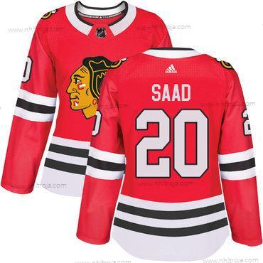 Adidas Dam Chicago Blackhawks #20 Brandon Saad Röd Autentisk Stitched NHL Hemma Tröjor