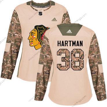 Adidas Dam Chicago Blackhawks #38 Ryan Hartman Camo Autentisk 2017 Veterans Day Stitched NHL Tröjor